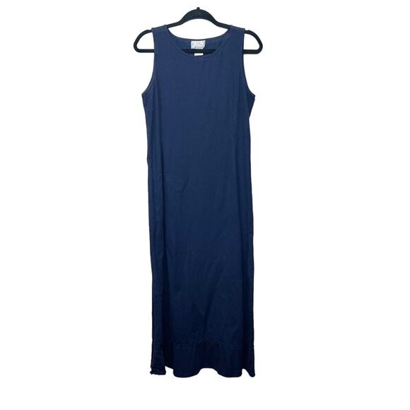 Vintage April Cornell Maxi Dress Womens Small Linen Blend Stretch Coastal Beachy - Picture 1 of 12